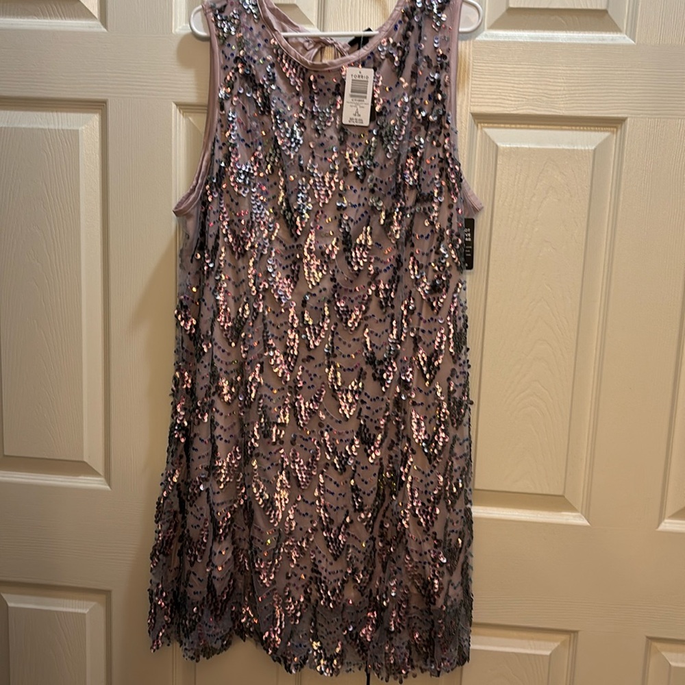 Torrid, size 2 sequin light purple/ mauve dress. New
